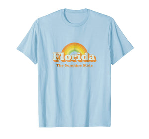 Retro Florida T Shirt Vintage 70s Rainbow Tee Design