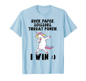 Funny shirts V-neck Tank top Hoodie sweatshirt usa uk au ca gifts for Rock paper scissors throat punch I win Unicorn T-Shirt 224809