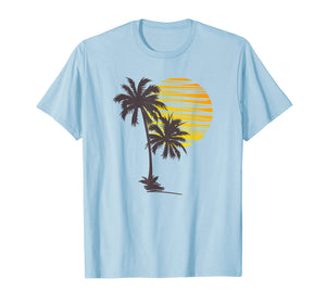 Sunset Beach Palm Tree TShirt Funny Summer Vacation Holiday T-Shirt