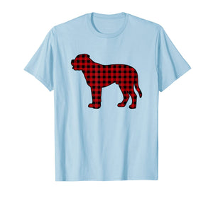 Mastiff Christmas Decor Red Plaid Buffalo Dog Gifts Family T-Shirt-1503139