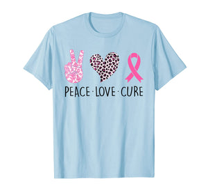 Peace Love Cure Pink Ribbon Breast Cancer Awareness Gifts T-Shirt