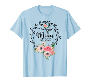 Promoted to Mimi Est 2020 - Floral First Time Grandma T-Shirt-1444542