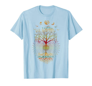 Phases of the Moon Retro 60's 70's Vibe Tree of Life  T-Shirt
