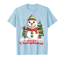 Load image into Gallery viewer, Snowman Merry Christmas Tree Snowflakes Cute Funny T-Shirt

