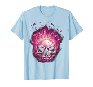 Sugar Skull Ribbon Breast Cancer Awareness Clothing T-Shirt