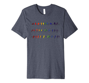 Funny shirts V-neck Tank top Hoodie sweatshirt usa uk au ca gifts for Rainbow Birds on a Wire Wordless Graphic T-Shirt 1078031