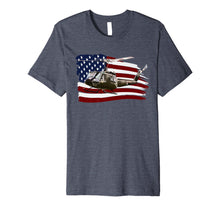 Load image into Gallery viewer, UH-1 Huey Helicopter T shirt American Flag usa Pilot T-Shirt 530647
