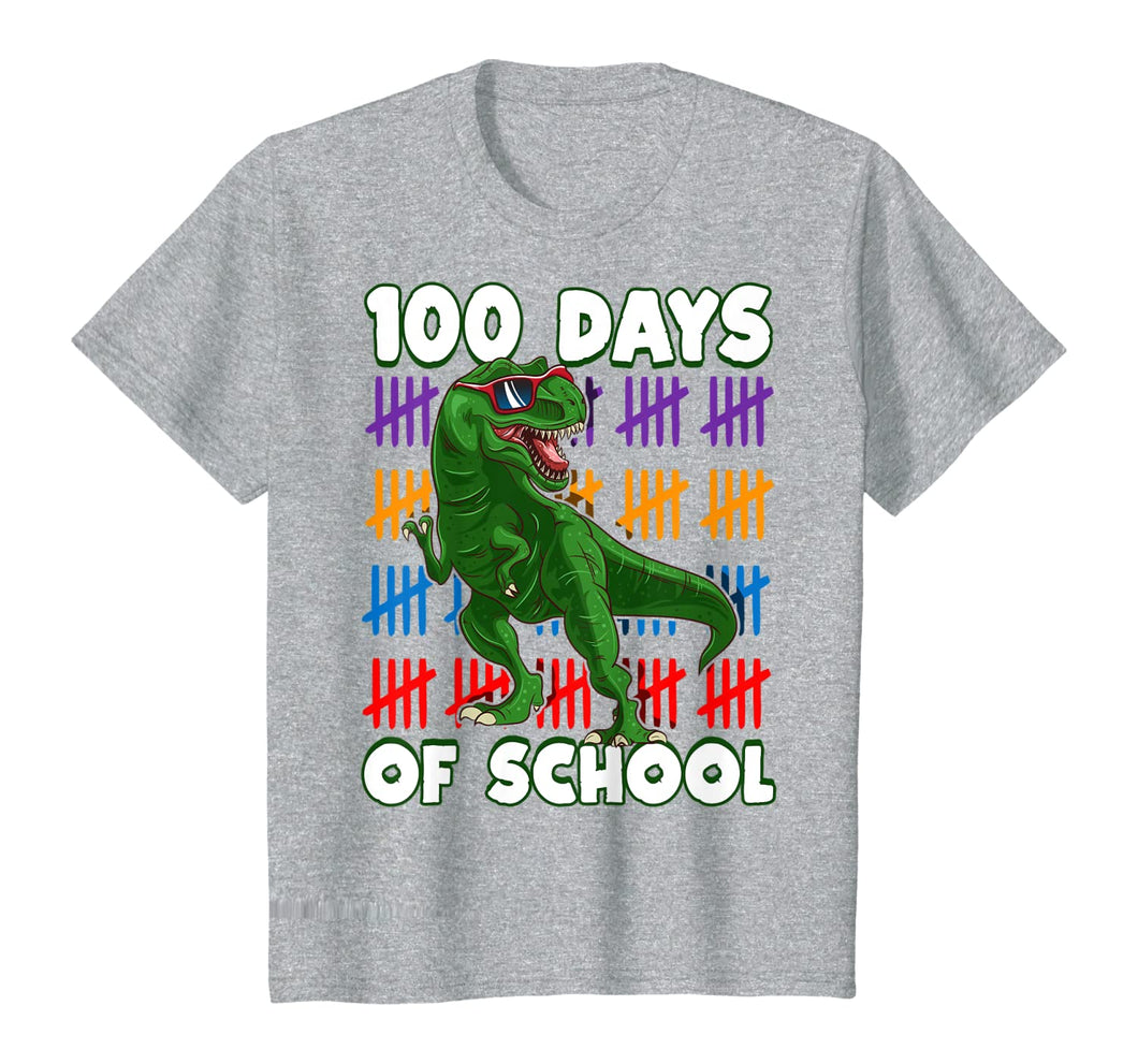 100 Days Of School 100th Day Dino T-Shirt-685044