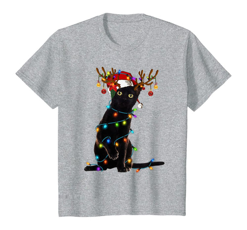 Funny shirts V-neck Tank top Hoodie sweatshirt usa uk au ca gifts for Black Cat Christmas Light T Shirt Funny Cat Lover Christmas T-Shirt 127929