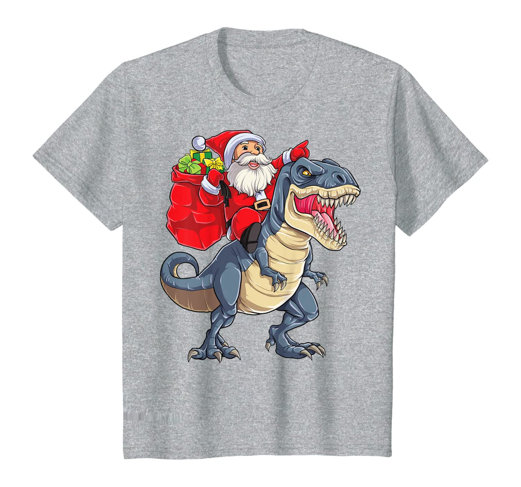 Funny shirts V-neck Tank top Hoodie sweatshirt usa uk au ca gifts for Santa Riding Dinosaur T rex Christmas Gifts Boys Men Xmas T-Shirt 60152