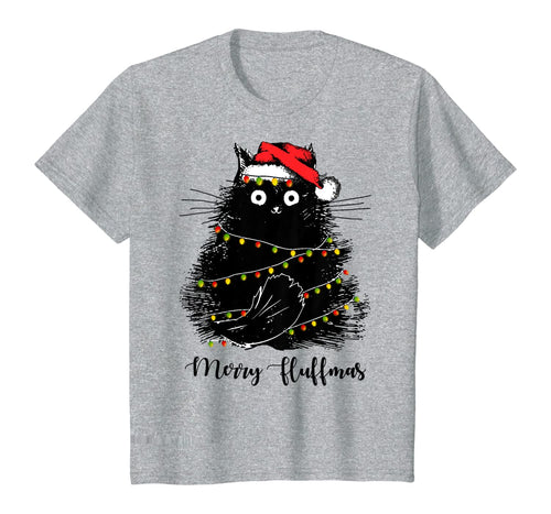 Funny shirts V-neck Tank top Hoodie sweatshirt usa uk au ca gifts for Merry Fluffmas Cats With Santa Hat Merry Christmas Gifts T-Shirt 240498