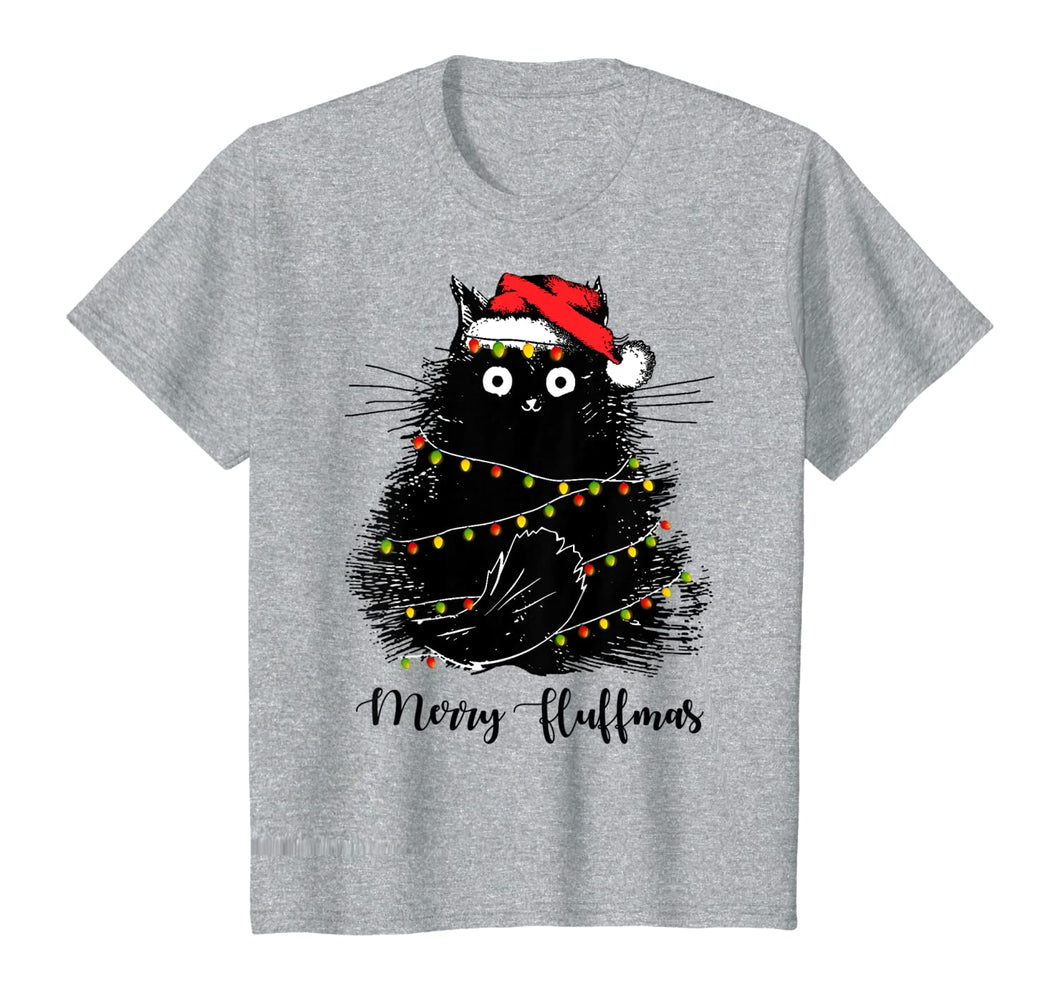 Funny shirts V-neck Tank top Hoodie sweatshirt usa uk au ca gifts for Merry Fluffmas Cats With Santa Hat Merry Christmas Gifts T-Shirt 240498