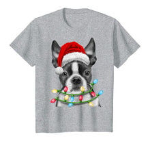 Load image into Gallery viewer, Funny shirts V-neck Tank top Hoodie sweatshirt usa uk au ca gifts for Boston Terrier Santa Christmas Tree Lights Xmas Gifts Boys T-Shirt 540146
