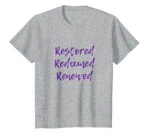Funny shirts V-neck Tank top Hoodie sweatshirt usa uk au ca gifts for Restored Redeemed Renewed - T-Shirt | Cute Christian Gift 3400123