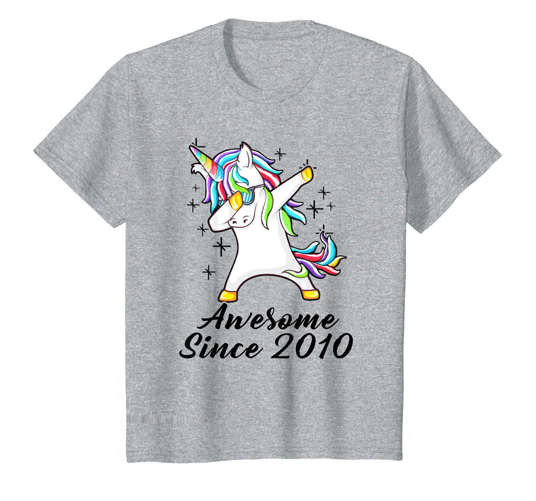 Funny shirts V-neck Tank top Hoodie sweatshirt usa uk au ca gifts for Unicorn Dabbing Awesome Since 2010 9th yrs Birthday Gifts 1227699