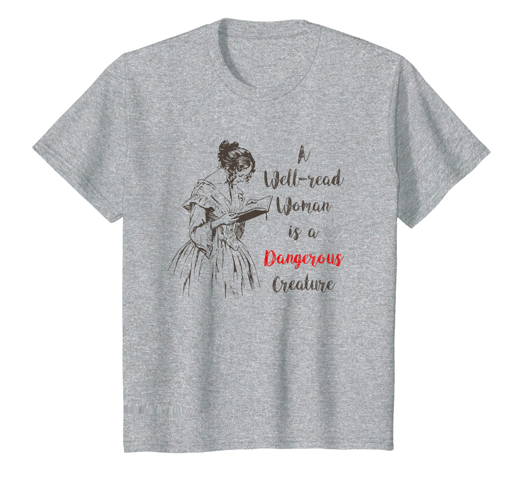 Funny shirts V-neck Tank top Hoodie sweatshirt usa uk au ca gifts for Feminist Dangerous Well-Read Woman Book T-Shirt Vintage Nerd 1870766