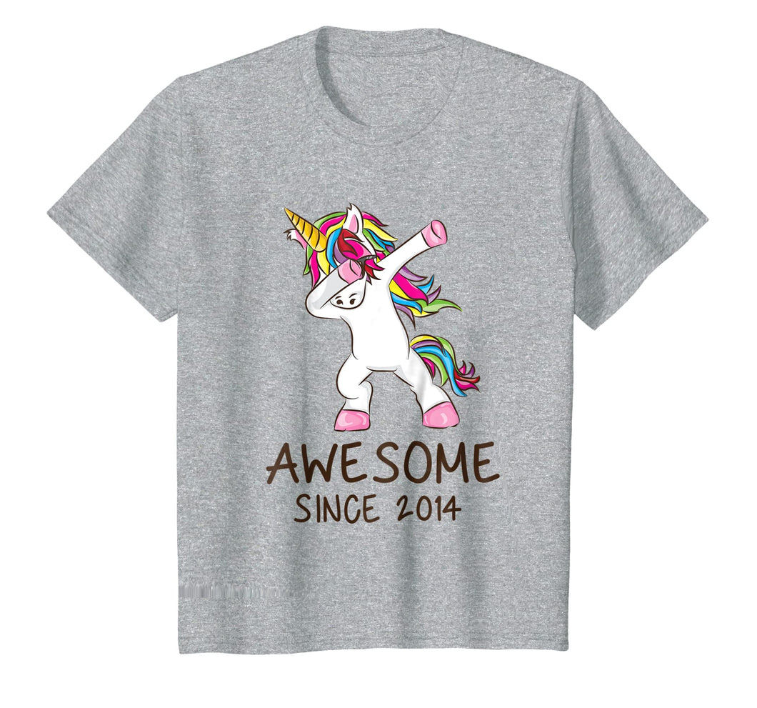 Funny shirts V-neck Tank top Hoodie sweatshirt usa uk au ca gifts for Awesome Since 2014 Dabbing Unicorn Shirt Girl Gifts Birthday 3519212