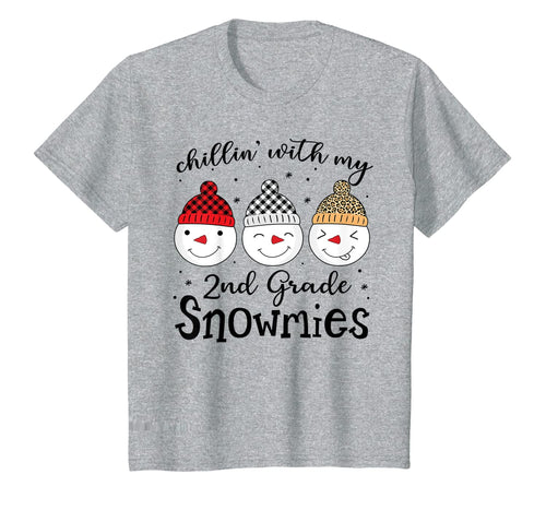 Chillin' With My 2nd Grade Snowmies Christmas Teacher Gifts T-Shirt-1679960
