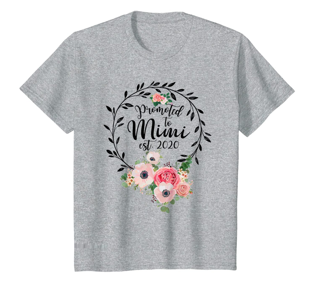 Promoted to Mimi Est 2020 - Floral First Time Grandma T-Shirt-1444542