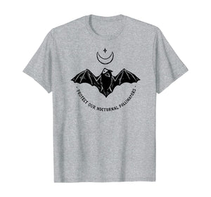 Protect Our Nocturnal Polalinators Bat with Moon Halloween T-Shirt