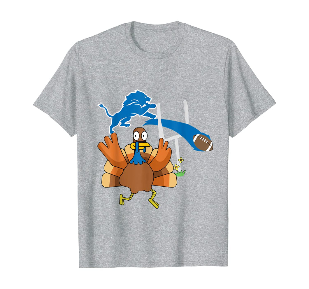 Thanksgiving Turkey Goal Posts Football Detroit-Lion T-Shirt