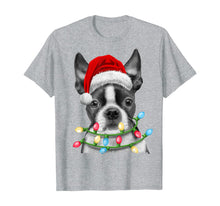 Load image into Gallery viewer, Funny shirts V-neck Tank top Hoodie sweatshirt usa uk au ca gifts for Boston Terrier Santa Christmas Tree Lights Xmas Gifts Boys T-Shirt 540146
