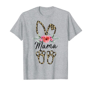 Mother's Day Easter Gifts For Mama Leopard Bunny Floral TShirt383833