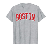 Load image into Gallery viewer, Boston T Shirt - Varsity Style Red Text
