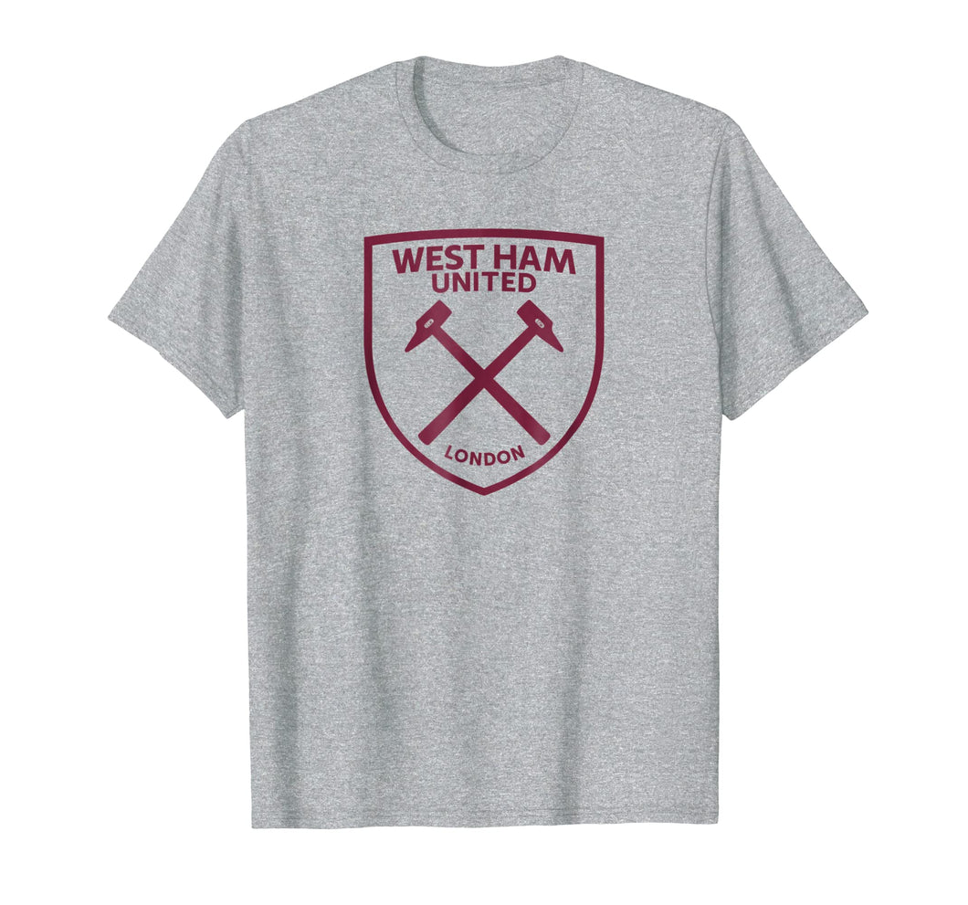 West Ham United Maroon Crest T-Shirt Heather Grey