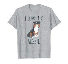 Load image into Gallery viewer, Funny shirts V-neck Tank top Hoodie sweatshirt usa uk au ca gifts for I Love My Aussie T-Shirt Cute Australian Shepherd Dog Tee 2280829

