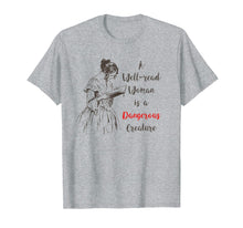 Load image into Gallery viewer, Funny shirts V-neck Tank top Hoodie sweatshirt usa uk au ca gifts for Feminist Dangerous Well-Read Woman Book T-Shirt Vintage Nerd 1870766
