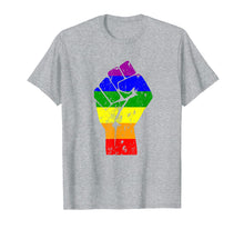 Load image into Gallery viewer, Funny shirts V-neck Tank top Hoodie sweatshirt usa uk au ca gifts for Resist Fist Rainbow Flag Gay Pride  T-Shirt 244719
