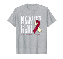 Load image into Gallery viewer, Funny shirts V-neck Tank top Hoodie sweatshirt usa uk au ca gifts for Head and Neck Cancer T-Shirt: My Wife&#39;s Fight is My Fight 3409557
