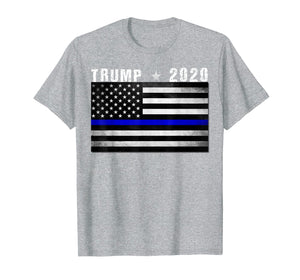 Funny shirts V-neck Tank top Hoodie sweatshirt usa uk au ca gifts for Thin Blue Line Trump 2020 T-shirt American Flag blue line 1367524