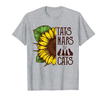 Load image into Gallery viewer, Sunflower Tats Naps And Cats T-Shirt For Cats Lover
