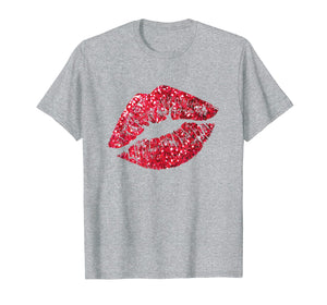 Funny shirts V-neck Tank top Hoodie sweatshirt usa uk au ca gifts for Sexy Red Glitter Lips Kiss Me Love Makeup Lipstick Shirt Tee 2489921