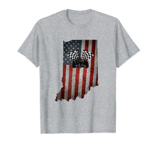 Load image into Gallery viewer, State of Indiana Racecar T Shirt Vintage Distressed Look
