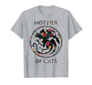 Mother Of Cats Floral Tshirt - Funny Cat Lover Tee Shirt