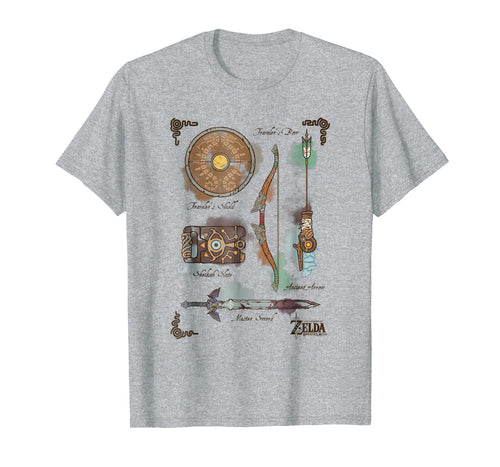 Zelda Breath Of The Wild Link Inventory Graphic T-Shirt