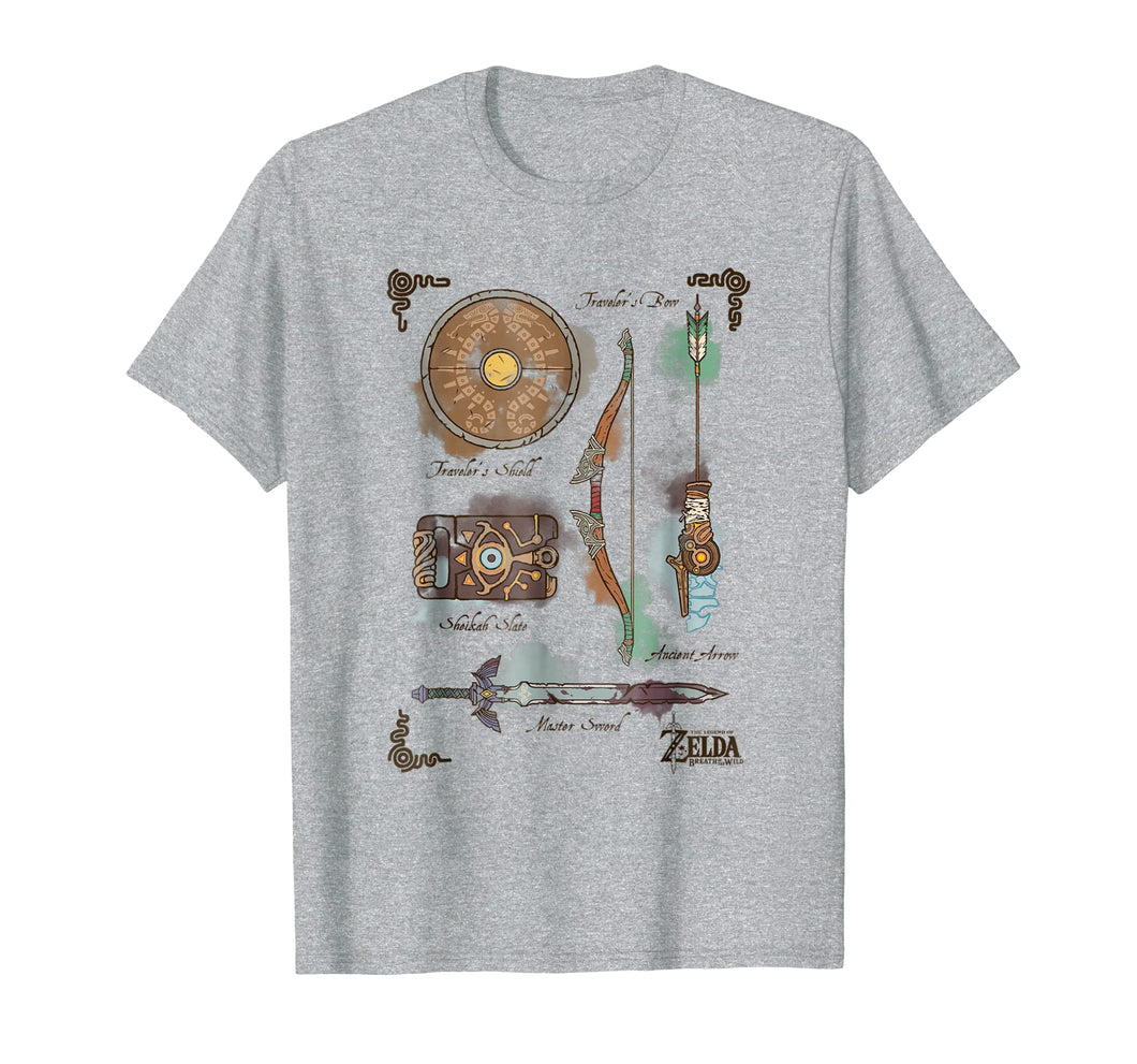 Zelda Breath Of The Wild Link Inventory Graphic T-Shirt