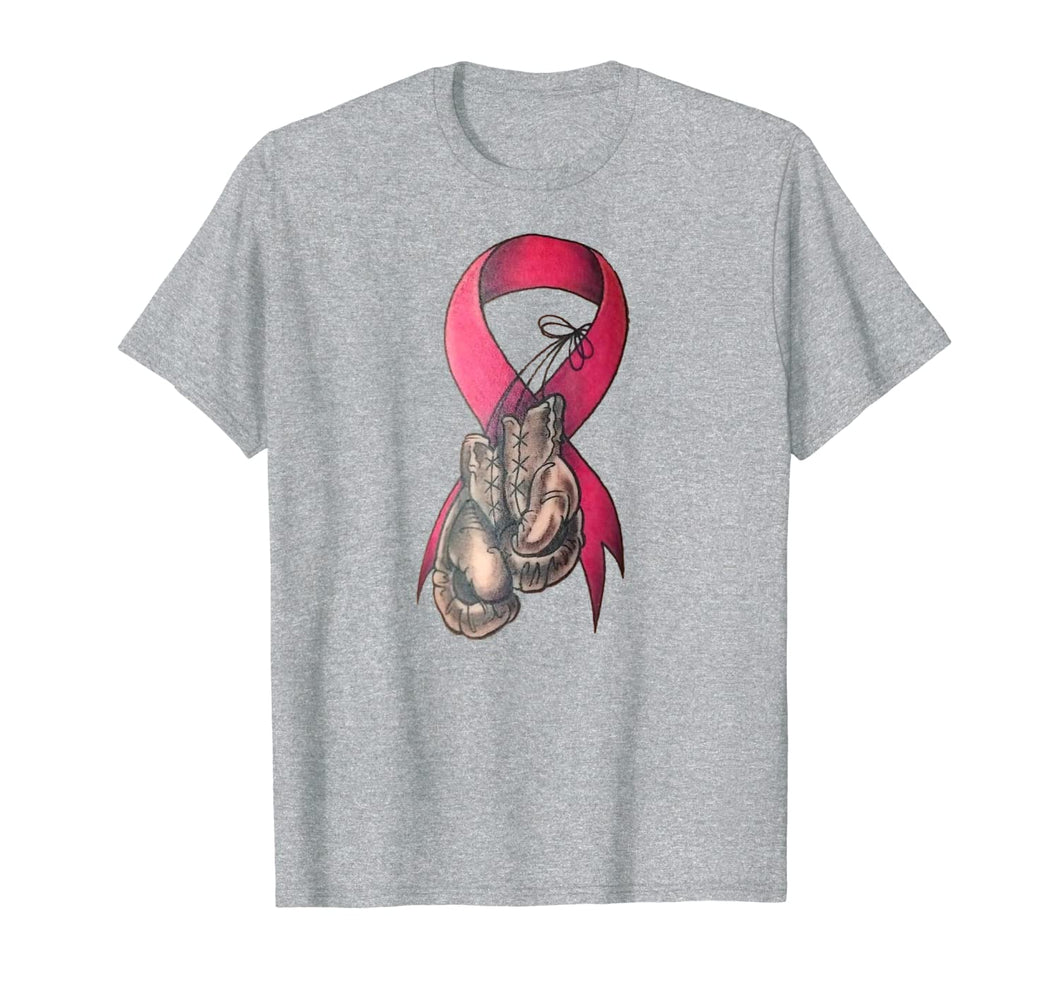 Retro vintage tattoo Pink ribbon with Boxing Glove Shirt T-Shirt