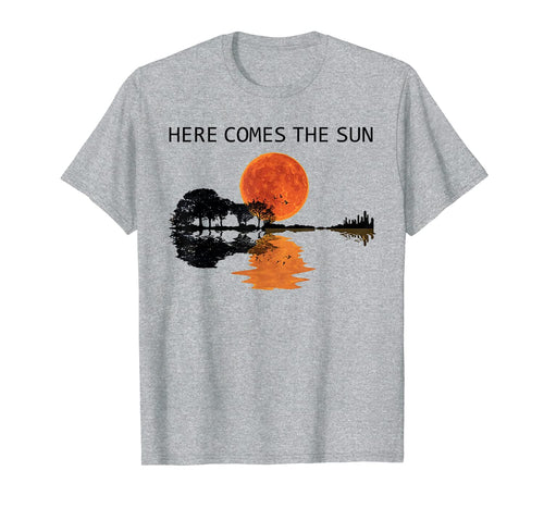 Here Comes The Sun Guitar Shadow Sunset T-Shirt 160083