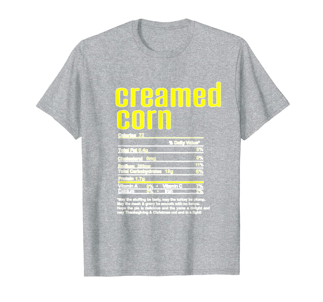 Thanksgiving Creamed Corn Nutritional Facts T-Shirt