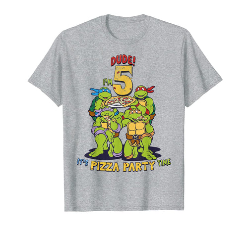 Teenage Mutant Ninja Turtles I'm 5 Dude Pizza Birthday Party T-Shirt 203533