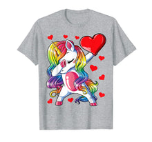 Load image into Gallery viewer, Dabbing Unicorn Heart Valentines Day Girls Kids Rainbow Gift T-Shirt-1301008
