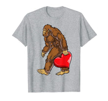 Load image into Gallery viewer, Bigfoot Heart Funny Valentines Day Men Love Sasquatch Gifts T-Shirt-418972

