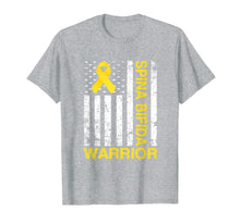 Load image into Gallery viewer, Spina Bifida Warrior Awareness Gift USA Flag Yellow Ribbon  T-Shirt
