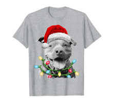 Load image into Gallery viewer, Funny shirts V-neck Tank top Hoodie sweatshirt usa uk au ca gifts for Pit Bull Santa Christmas Tree Lights Xmas Gifts Boys Kids T-Shirt 845078
