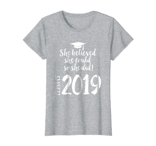 Funny shirts V-neck Tank top Hoodie sweatshirt usa uk au ca gifts for Womens Graduation Tshirt Senior 2019 Gifts for Her Womens Believed 321601