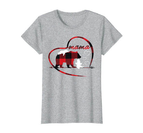 Funny shirts V-neck Tank top Hoodie sweatshirt usa uk au ca gifts for Womens Plaid Mama Bear Shirts Women Short Sleeve 2 Cubs Heart Gifts 2874901